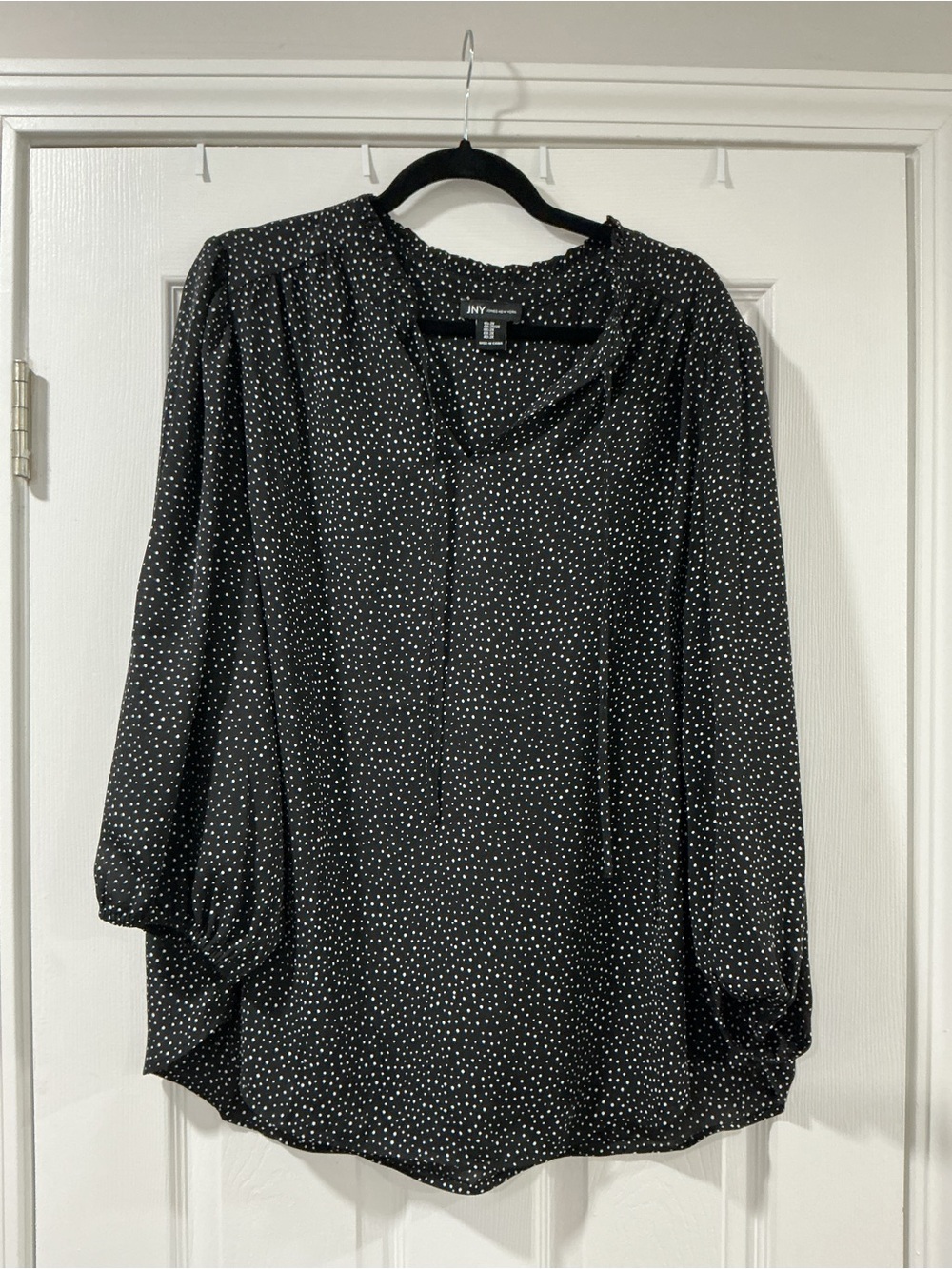 JNY Polka Dot Black Blouse